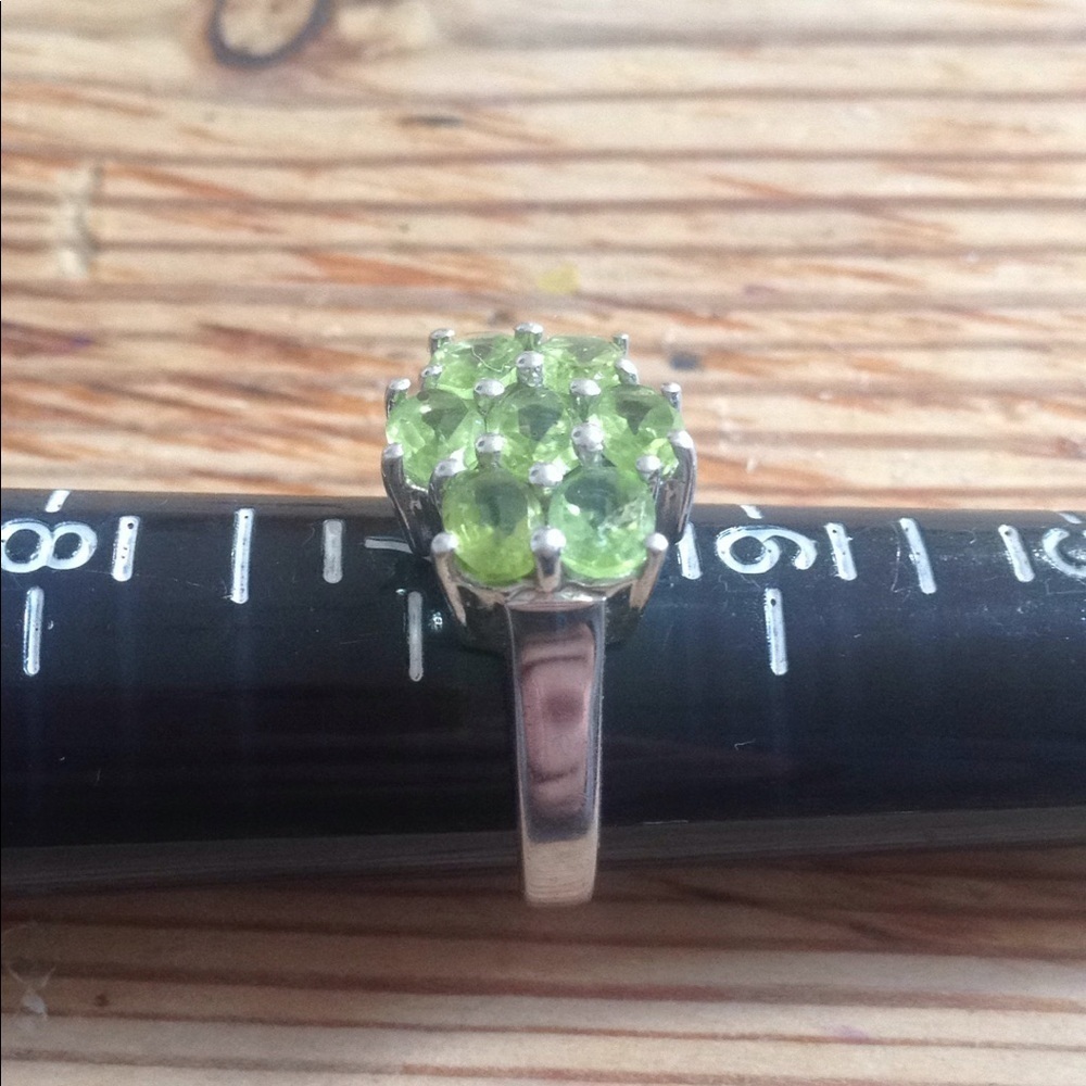 Genuine Peridot Sterling Ring Size 7